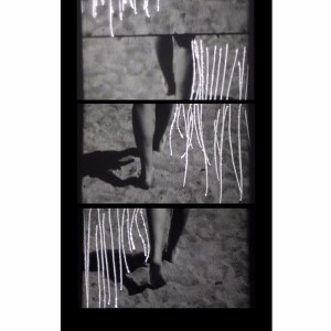 Three black-and-white images