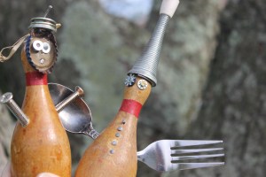 two robot sculptures together